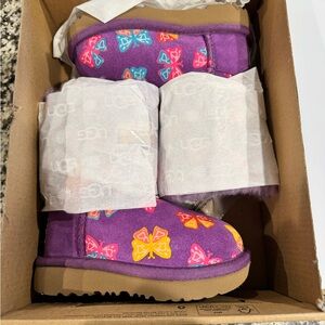 UGG Toddlers' Purple Boots with Colorful Butterflies
